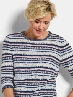 Goldner Damen Pullover in marine - Ausschnitt: Rundhals