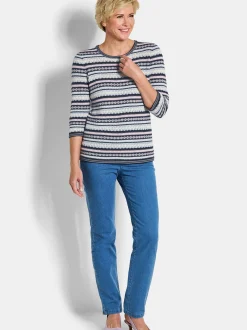 Goldner Damen Pullover in marine - Ausschnitt: Rundhals