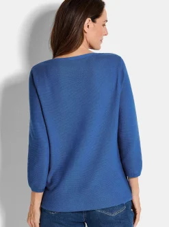 Goldner Damen Pullover in royal - Ausschnitt: U-Boot