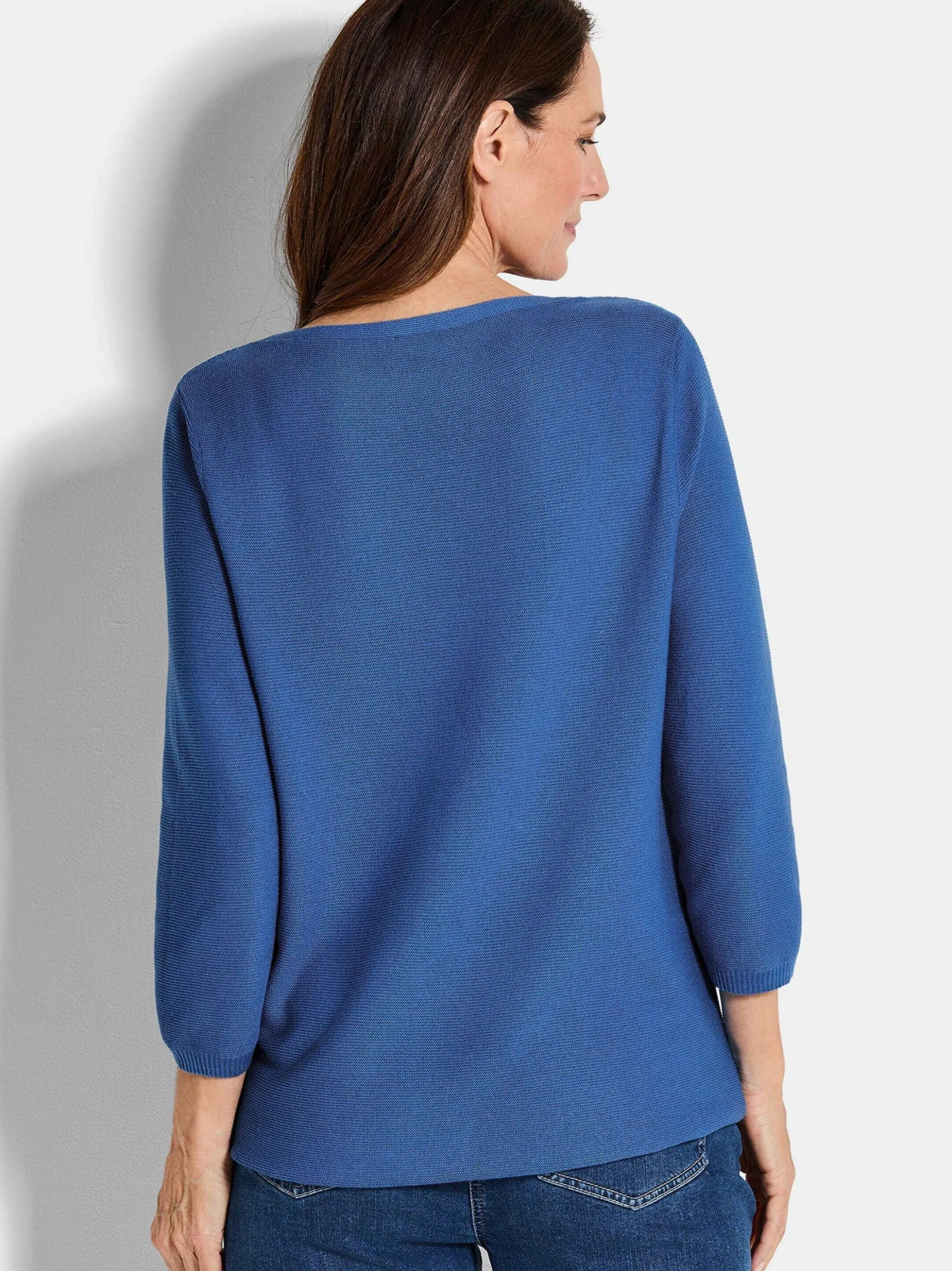Goldner Damen Pullover in royal - Ausschnitt: U-Boot
