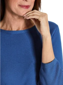 Goldner Damen Pullover in royal - Ausschnitt: U-Boot
