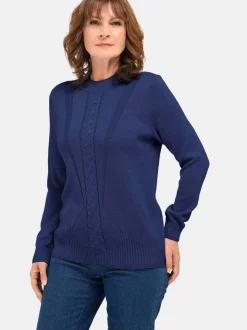 Goldner Damen Pullover - Kurzgröße in blau
