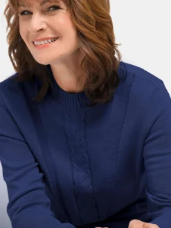 Goldner Damen Pullover - Kurzgröße in blau