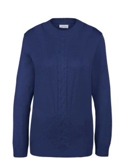Goldner Damen Pullover - Kurzgröße in blau