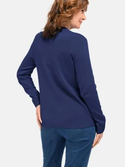 Goldner Damen Pullover - Kurzgröße in blau