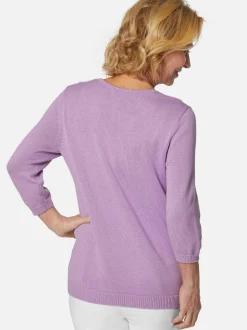 Goldner Damen Pullover - Kurzgröße in flieder