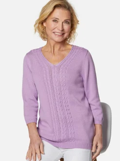 Goldner Damen Pullover - Kurzgröße in flieder