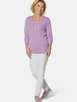 Goldner Damen Pullover - Kurzgröße in flieder