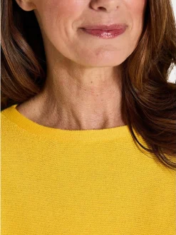 Goldner Damen Pullover - Kurzgröße in gelb