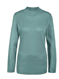 Goldner Damen Pullover - Kurzgröße in grün