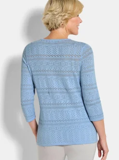 Goldner Damen Pullover - Kurzgröße in hellblau