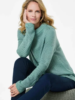 Goldner Damen Pullover - Kurzgröße in mint