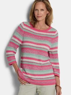 Goldner Damen Pullover - Kurzgröße in pink