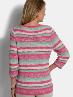 Goldner Damen Pullover - Kurzgröße in pink