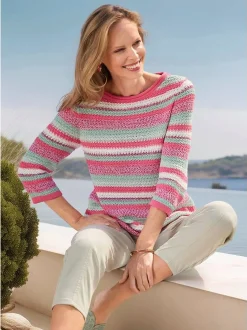 Goldner Damen Pullover - Kurzgröße in pink