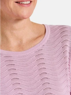 Goldner Damen Pullover - Kurzgröße in rosa