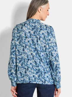 Goldner Damen Schlupfblusen in blau mehrfarbig