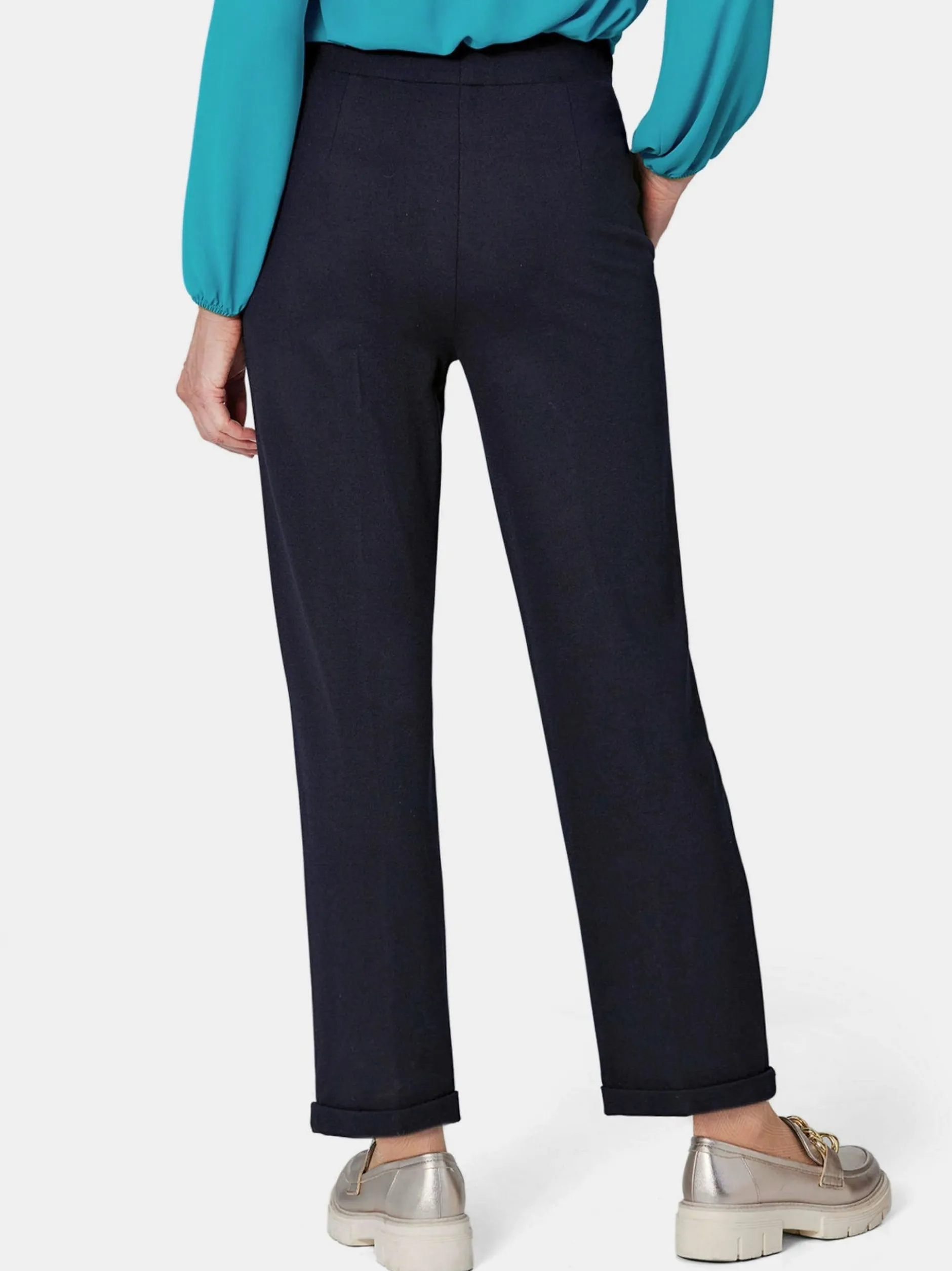 Goldner Damen Schlupfhose - Kurzgröße in marine
