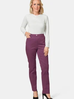 Goldner Damen Schlupfhosen in aubergine