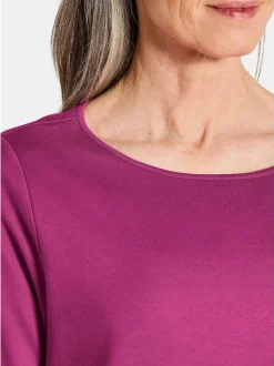 Goldner Damen Shirts in aubergine - Ausschnitt: U-Boot