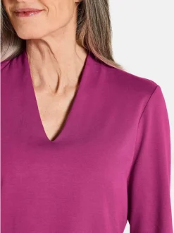 Goldner Damen Shirts in aubergine - Ärmel: 3/4 Arm