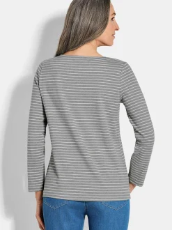 Goldner Damen Shirts in grau - Ausschnitt: U-Boot