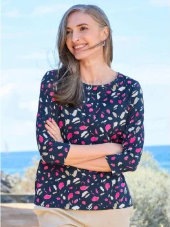 Goldner Damen Shirts in marine - Ausschnitt: U-Boot