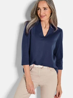 Goldner Damen Shirts in marine - Ärmel: 3/4 Arm