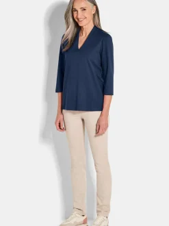 Goldner Damen Shirts in marine - Ärmel: 3/4 Arm