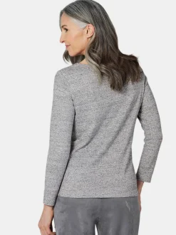 Goldner Damen Shirts in melange - Ausschnitt: U-Boot