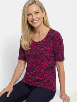 Goldner Damen Shirts - Kurzgröße in bordeaux