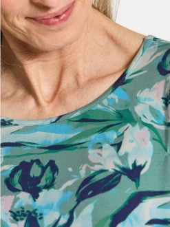 Goldner Damen Shirts - Kurzgröße in marine mehrfarbig