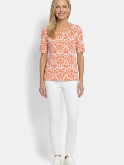 Goldner Damen Shirts - Kurzgröße in orange