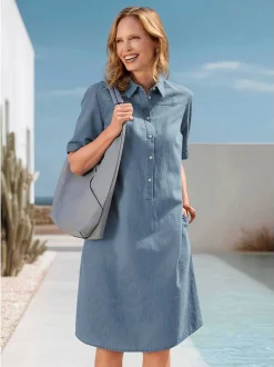 Goldner Damen Sommerkleider in blau