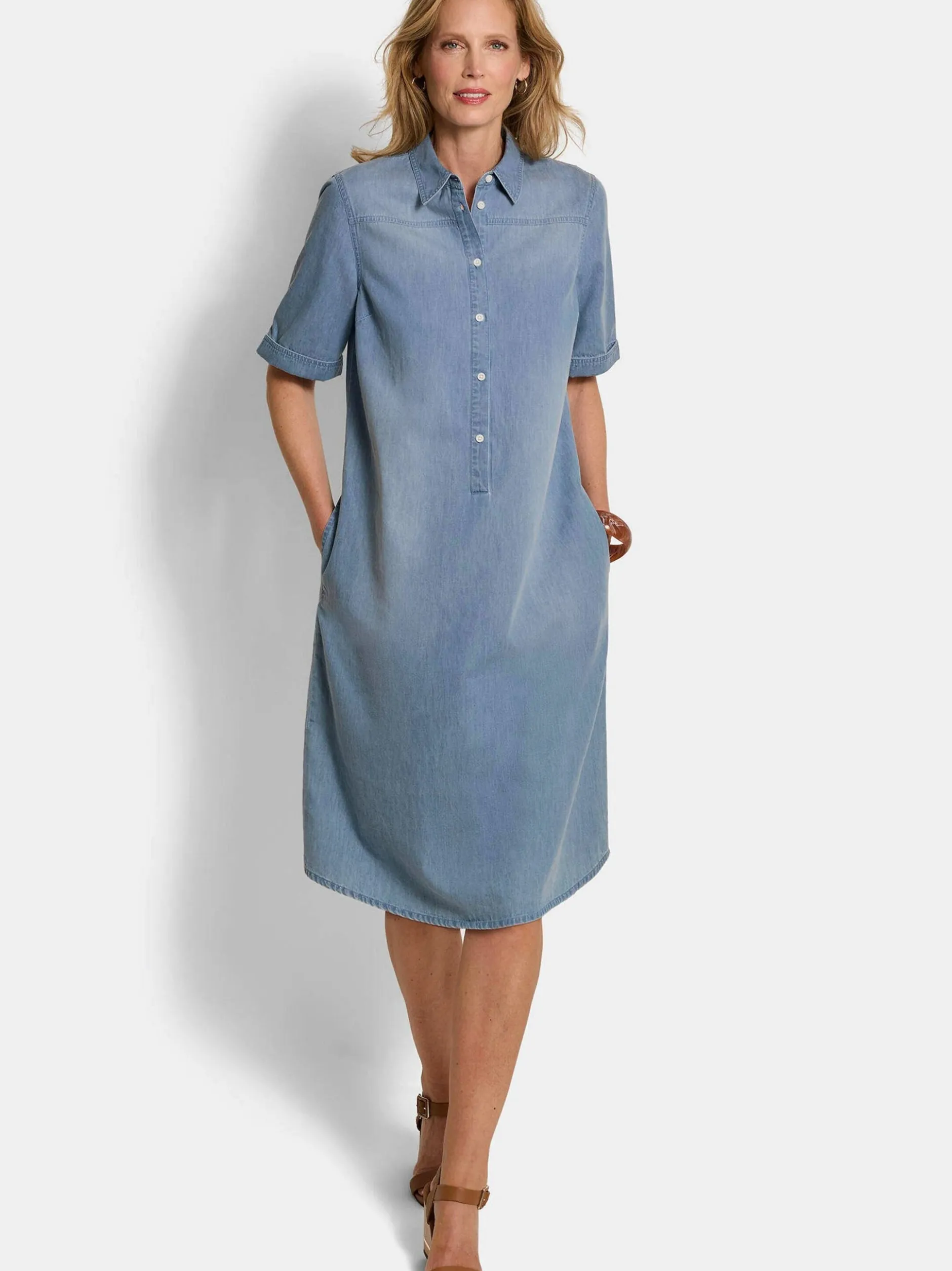 Goldner Damen Sommerkleider in blau