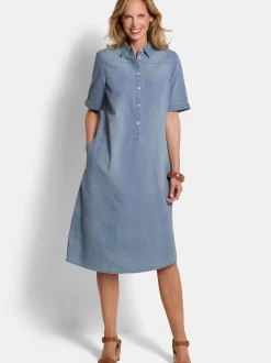 Goldner Damen Sommerkleider - Kurzgröße in blau