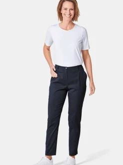 Goldner Damen Stoffhose in marine