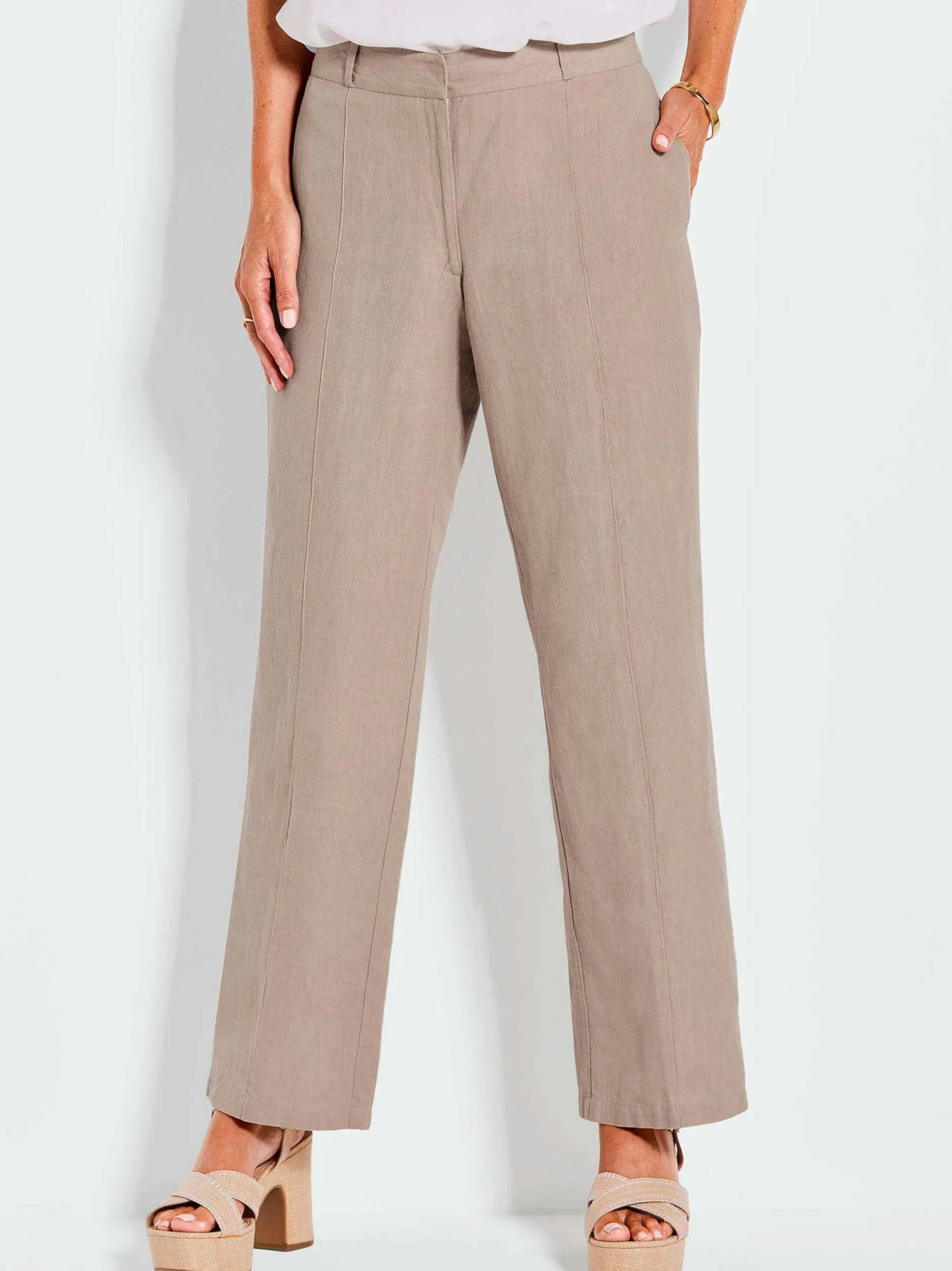 Goldner Damen Stoffhosen in beige