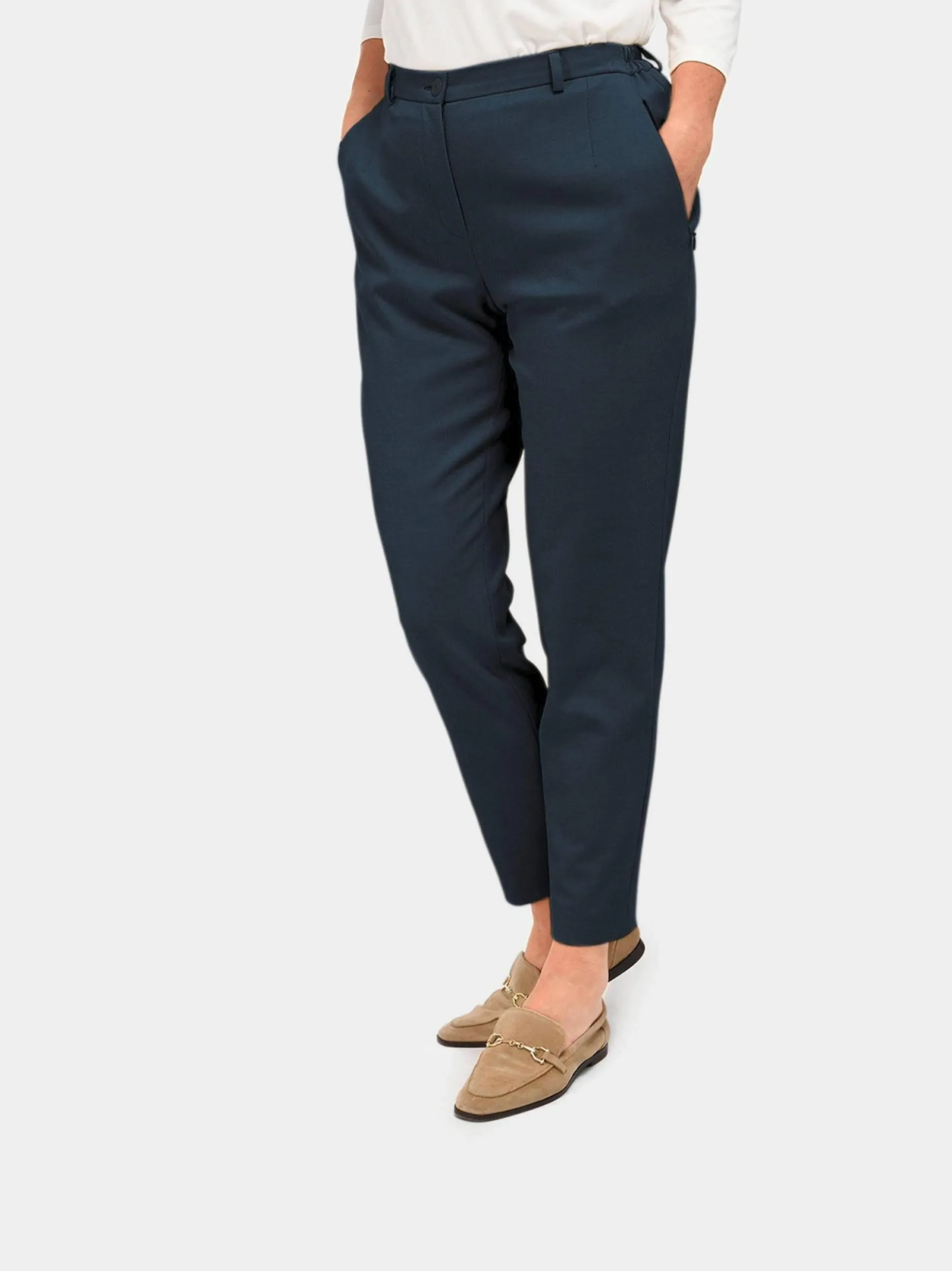 Goldner Damen Stoffhosen in blau