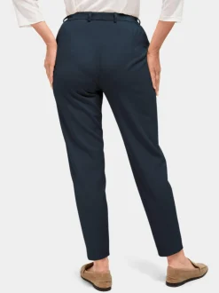 Goldner Damen Stoffhosen in blau