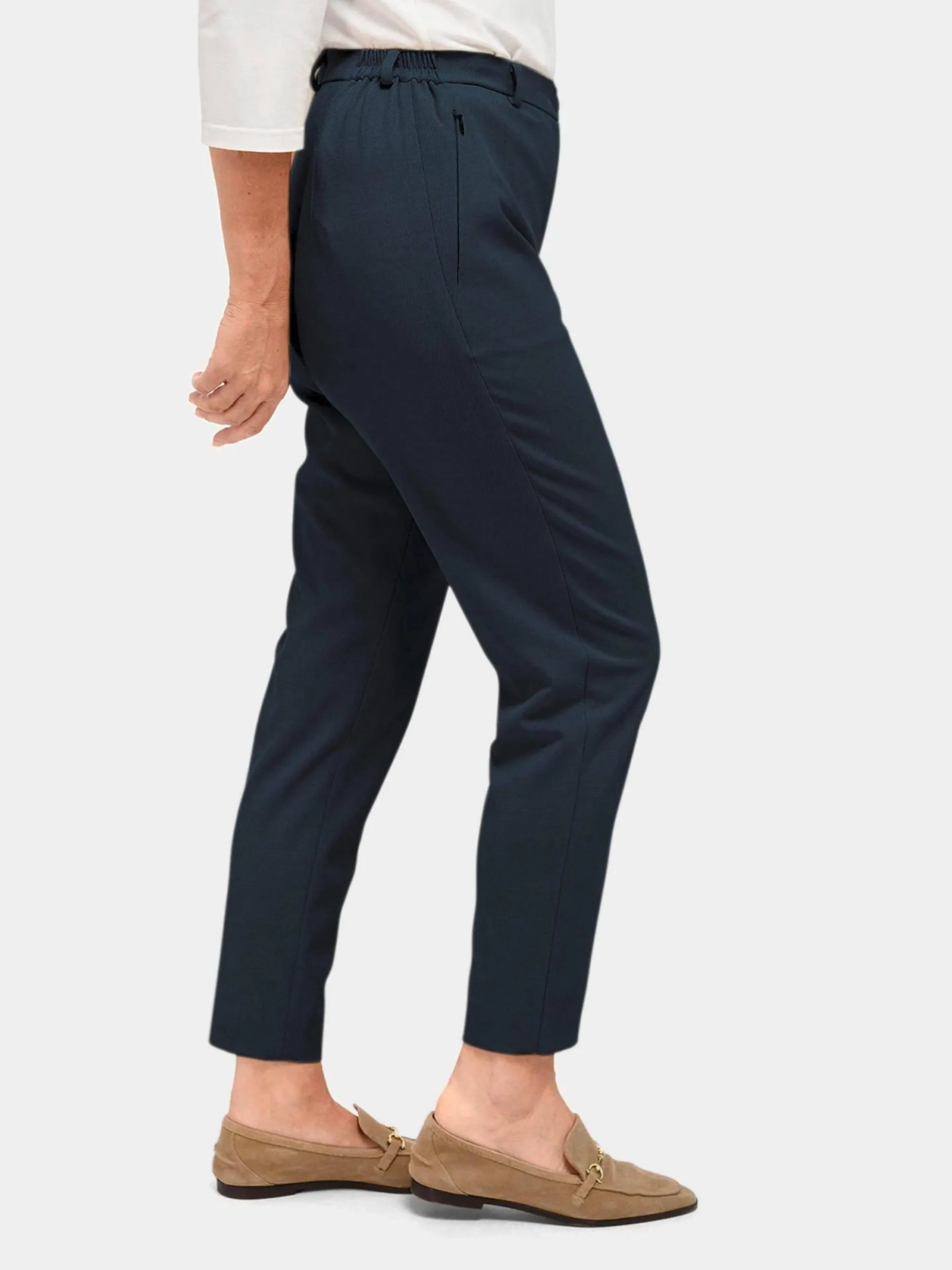 Goldner Damen Stoffhosen in blau