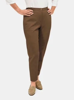 Goldner Damen Stoffhosen in braun