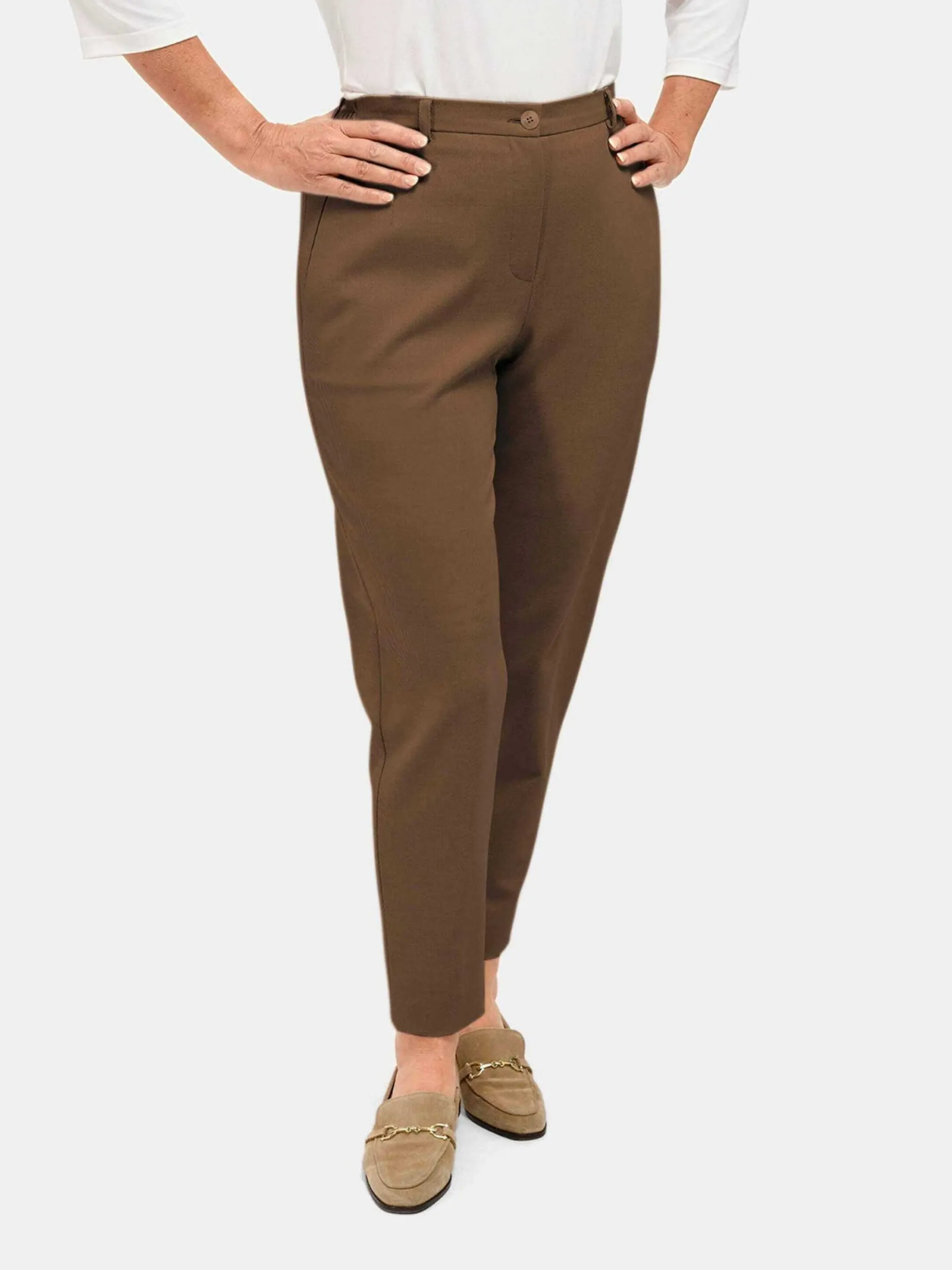 Goldner Damen Stoffhosen in braun
