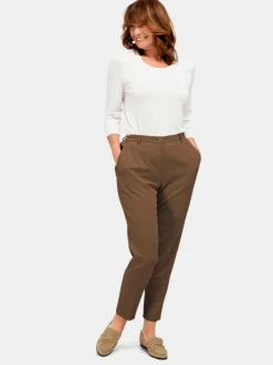 Goldner Damen Stoffhosen in braun