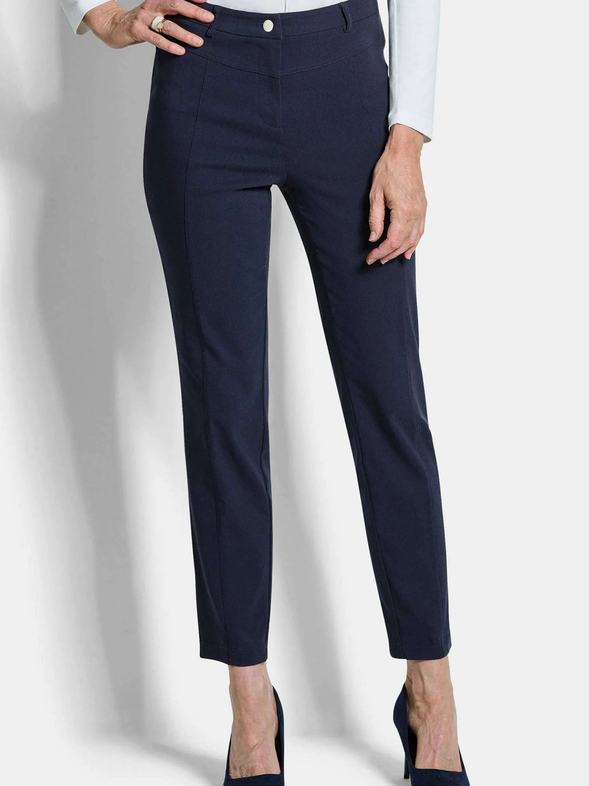Goldner Damen Stoffhosen in marine