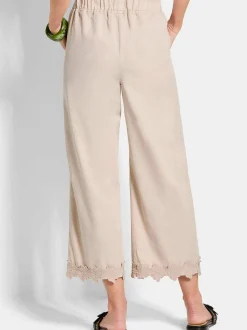 Goldner Damen Stoffhosen in medium stone