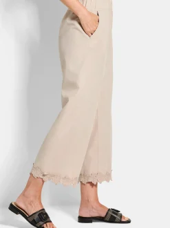 Goldner Damen Stoffhosen in medium stone
