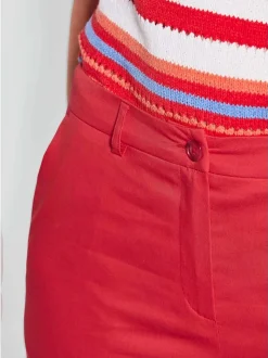 Goldner Damen Stoffhosen in rot
