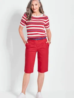 Goldner Damen Stoffhosen in rot