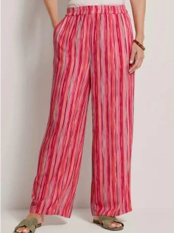 Goldner Damen Stoffhosen - Kurzgröße in pink